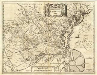 Antique Map-ITALY-PADUA-PADOVA-Hondius-Janssonius-1636