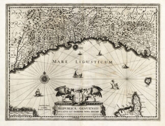 Antique Map-ITALY-GENUA-NICE-Hondius-Janssonius-1636