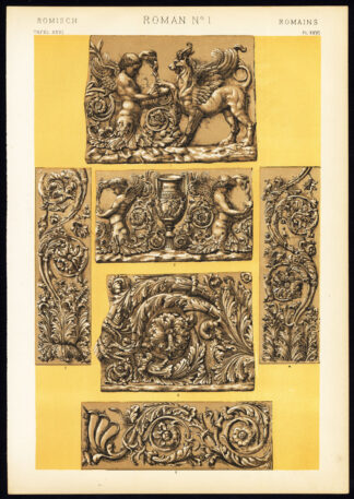 Antique Print-DECORATION-MOTIFS-TILES-ROMAN NO. 1-ROME-ITALY-Owen Jones-1856