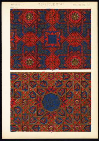 Antique Print-DECORATION-MOTIFS-TILES-MORESQUE 4-Pl. 42-MORISH-Owen Jones-1856
