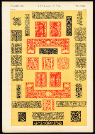 Antique Print-DECORATION-MOTIFS-TILES-ITALIAN NO. 5-ITALY-Owen Jones-1856
