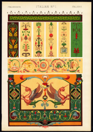 Antique Print-DECORATION-MOTIFS-TILES-ITALIAN NO. 1-ITALY-Owen Jones-1856