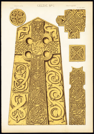 Antique Print-DECORATION-MOTIFS-TILES-CELTIC NO. 1-Owen Jones-1856
