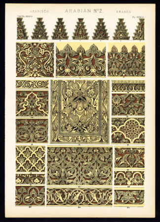 Antique Print-DECORATION-MOTIFS-TILES-ARABIAN NO. 2-ARABIA-Owen Jones-1856