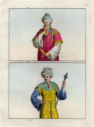 Antique Print-PERSIA-IRAN-SWORD-COSTUME-Ferrario-1827