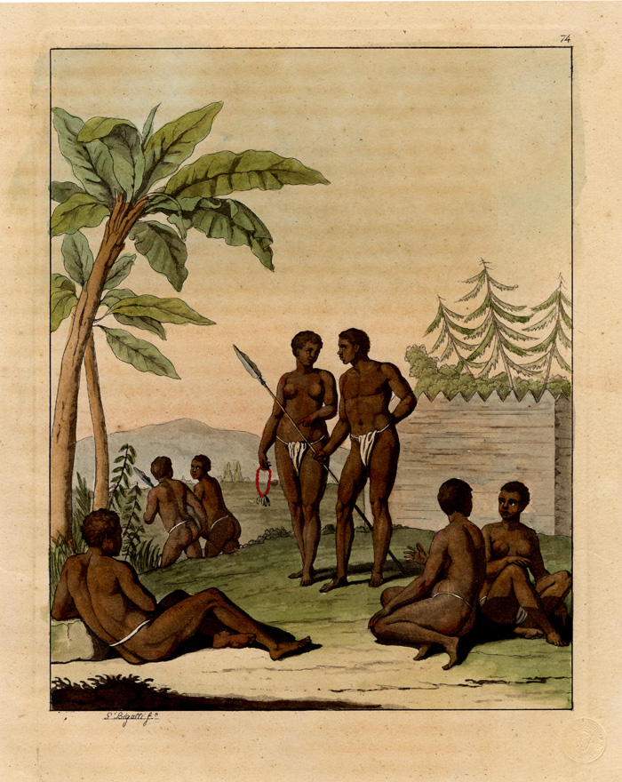 , Antique Print-COSTUME-WEAPONRY-AFRICA-Ferrario-1827, Pictura Antique Prints