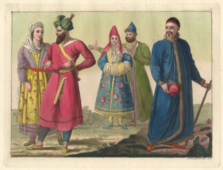 Antique Print-TATARS-COSTUME-UZBEKISTAN-Ferrario-1827