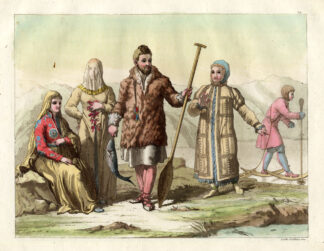 Antique Print-LAPLAND-ICE-SKI-COSTUME-Ferrario-1827