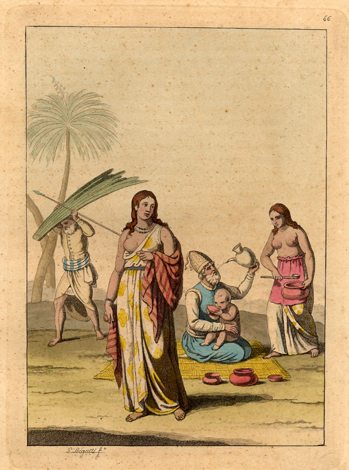 , Antique Print-COSTUME-PALM TREES-MIDDLE EAST-Ferrario-1827, Pictura Antique Prints