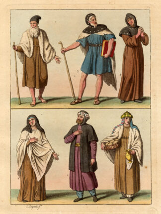 Antique Print-EGYPT-COPTS-COSTUME-SAINTS-Ferrario-1827