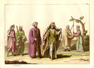 Antique Print-COSTUME-MUSIC-ASIA-Ferrario-1827