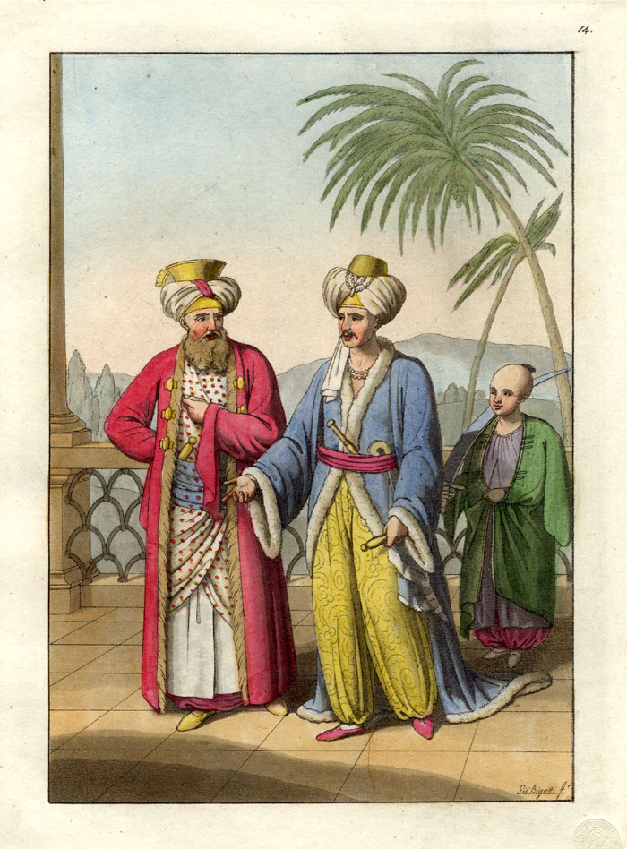 , Antique Print-EGYPT-BEYS-COSTUME-AFRICA-Ferrario-1827, Pictura Antique Prints