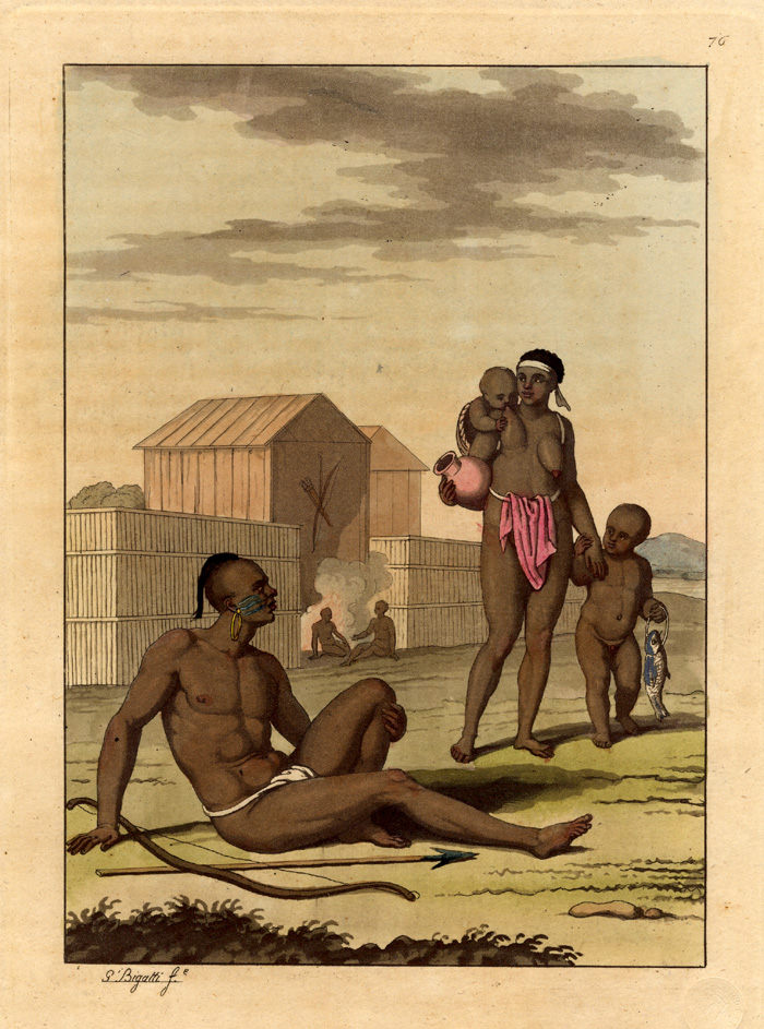 , Antique Print-WEAPONRY-COSTUME-AFRICA-Ferrario-1827, Pictura Antique Prints