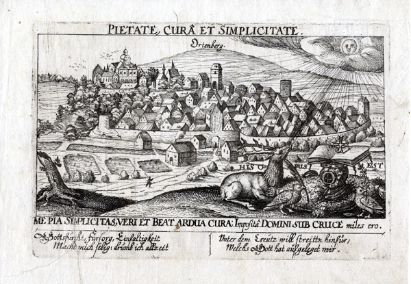 , Antique Print-BAUTZEN-ORTENBURG-GERMANY-Meisner-1626, Pictura Antique Prints