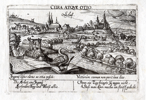 , Antique Print-CLEVES-KLEVE-SWAN-GERMANY-Meisner-1626, Pictura Antique Prints