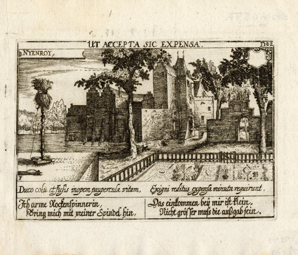 , Antique Print-NYENRODE-NETHERLANDS-SPINNER-Meisner-1678, Pictura Antique Prints
