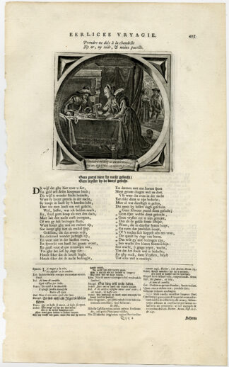 Antique Print-Emblem-Satirical-Proverb-LOVE-PEARLS-LOOKS-NIGHT-Venne-Cats-1655