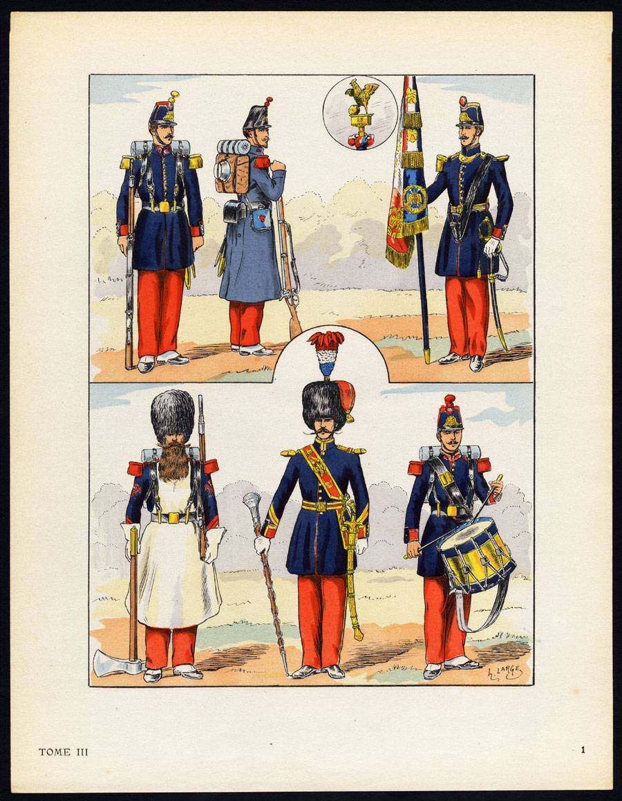 , Antique Print-MILITARY-FRANCE-IMPERIAL GUARD-2ND REPUBLIC-SOLDIERS-1-Large-1965, Pictura Antique Prints