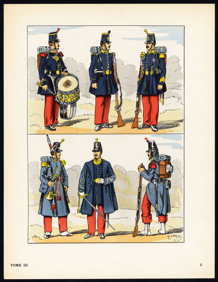 , Antique Print-MILITARY-FRANCE-IMPERIAL GUARD-2ND REPUBLIC-SOLDIERS-2-Large-1965, Pictura Antique Prints