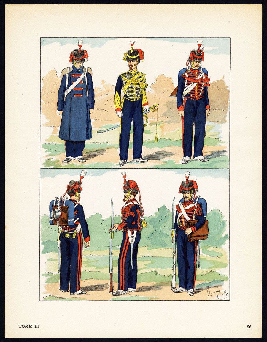 , Antique Print-MILITARY-FRANCE-IMPERIAL GUARD-2ND REPUBLIC-SOLDIERS-56-Large-1965, Pictura Antique Prints