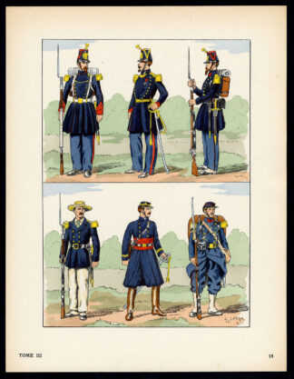 Antique Print-MILITARY-FRANCE-UNIFORM-IMPERIAL GUARD-pl. 18-Large-1965