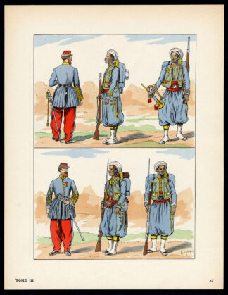 Antique Print-MILITARY-FRANCE-UNIFORM-IMPERIAL GUARD-pl. 22-Large-1965