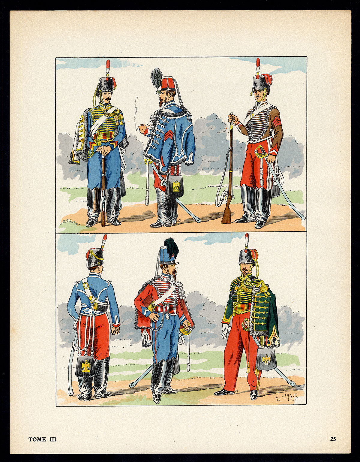 , Antique Print-MILITARY-FRANCE-UNIFORM-IMPERIAL GUARD-pl. 25-Large-1965, Pictura Antique Prints