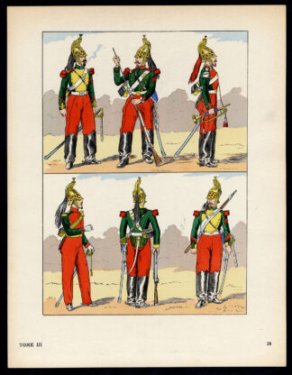 Antique Print-MILITARY-FRANCE-UNIFORM-IMPERIAL GUARD-pl. 28-Large-1965