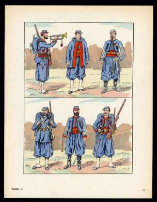 Antique Print-MILITARY-FRANCE-UNIFORM-IMPERIAL GUARD-pl. 33-Large-1965
