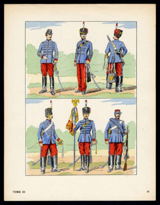 Antique Print-MILITARY-FRANCE-UNIFORM-IMPERIAL GUARD-pl. 34-Large-1965