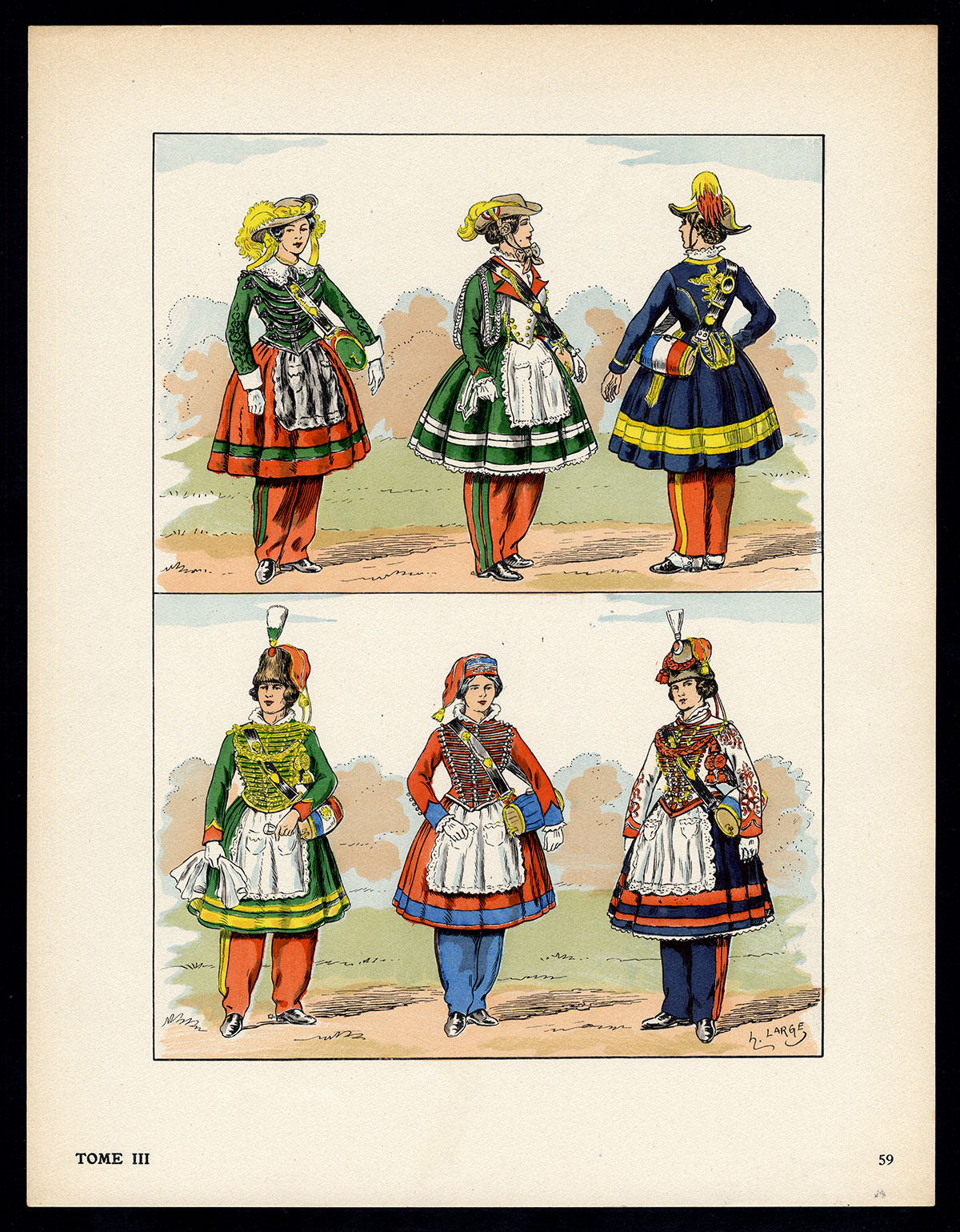, Antique Print-MILITARY-FRANCE-UNIFORM-IMPERIAL GUARD-pl. 59-Large-1965, Pictura Antique Prints