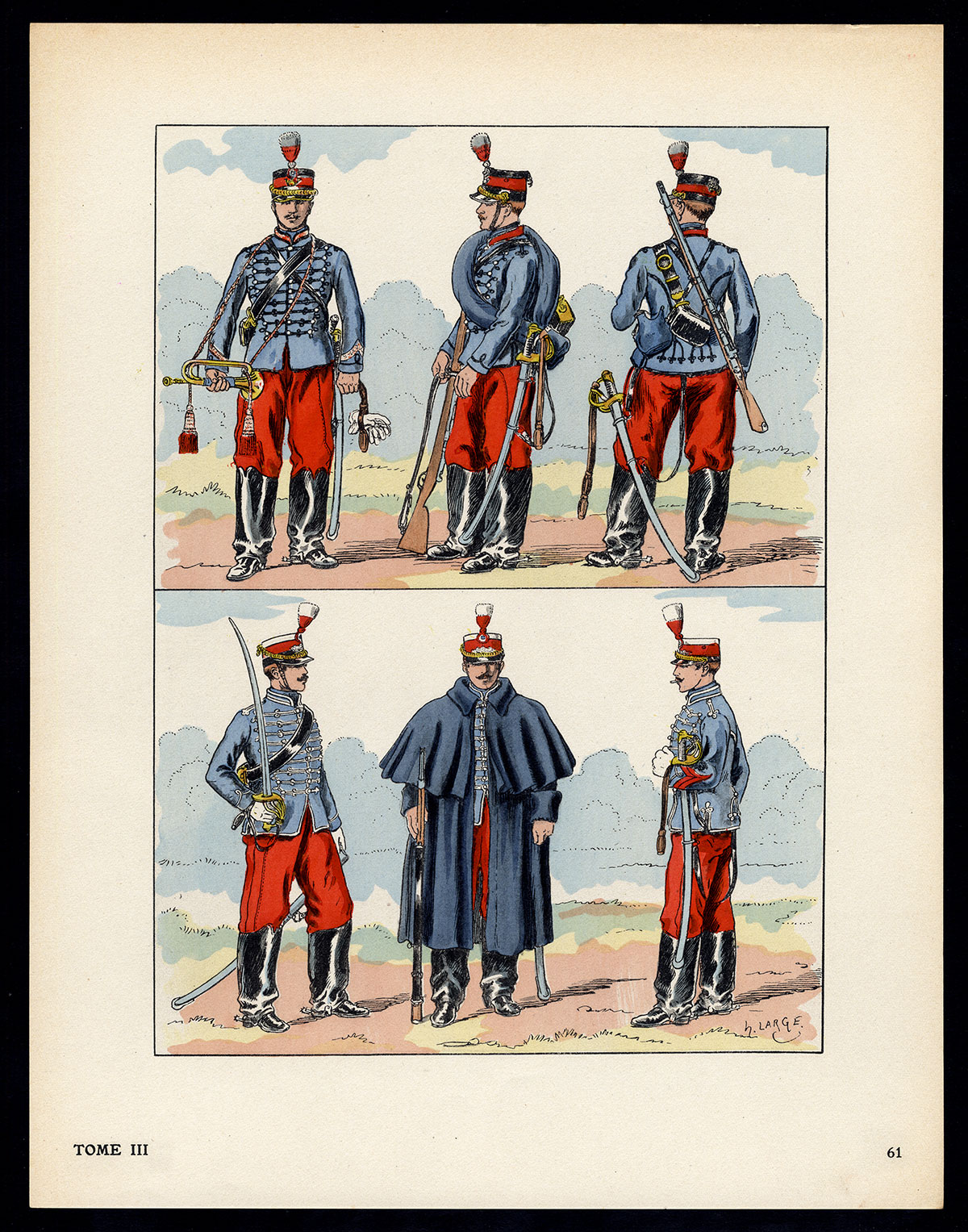 Jb790 416x529 Antique Print-MILITARY-FRANCE-UNIFORM-IMPERIAL GUARD-pl. 61-Large-1965