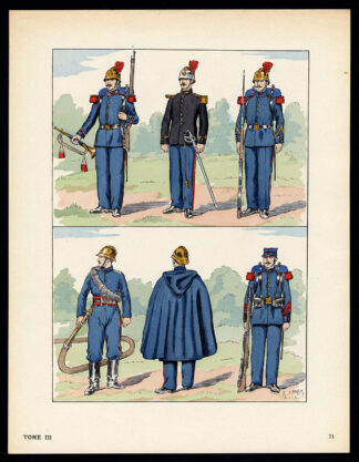 Antique Print-MILITARY-FRANCE-UNIFORM-IMPERIAL GUARD-pl. 71-Large-1965