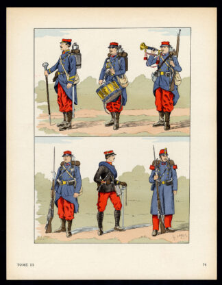 Antique Print-MILITARY-FRANCE-UNIFORM-IMPERIAL GUARD-pl. 74-Large-1965