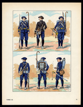 Antique Print-MILITARY-FRANCE-UNIFORM-IMPERIAL GUARD-pl. 75-Large-1965