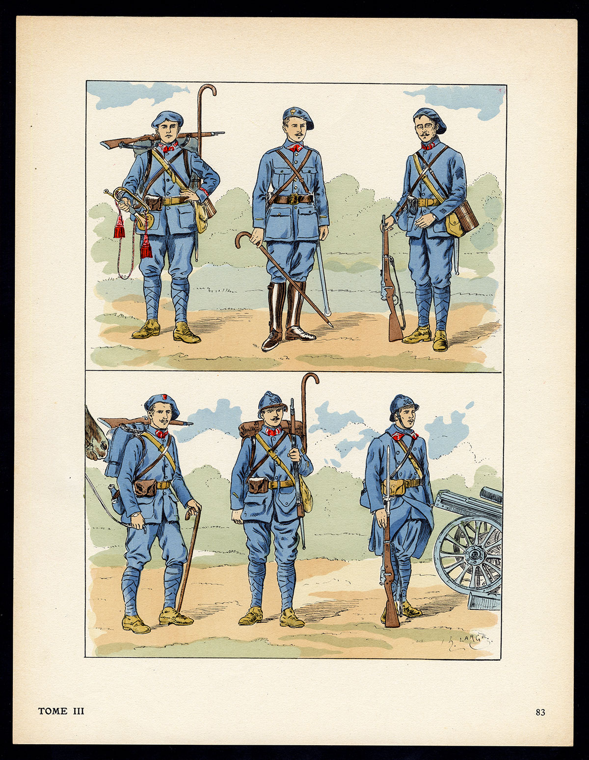 Antique Print-MILITARY-FRANCE-UNIFORM-FRENCH ARMY-pl. 83-Large-1965