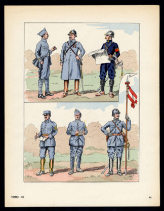 Antique Print-MILITARY-FRANCE-UNIFORM-FRENCH ARMY-pl. 84-Large-1965