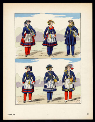Antique Print-MILITARY-FRANCE-UNIFORM-FRENCH ARMY-pl. 85-Large-1965
