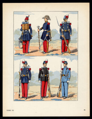 Antique Print-MILITARY-FRANCE-UNIFORM-FRENCH ARMY-pl. 86-Large-1965