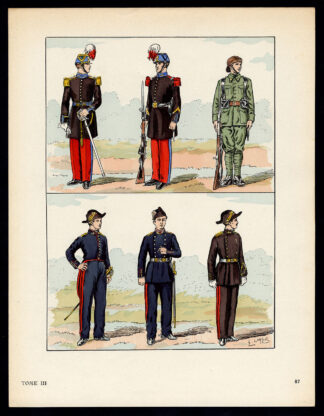 Antique Print-MILITARY-FRANCE-UNIFORM-FRENCH ARMY-pl. 87-Large-1965