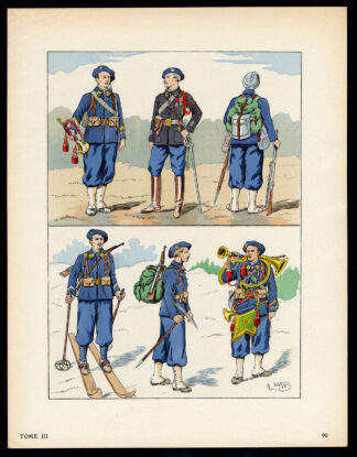Antique Print-MILITARY-FRANCE-UNIFORM-FRENCH ARMY-pl. 90-Large-1965