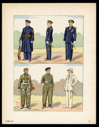 Antique Print-MILITARY-FRANCE-UNIFORM-FRENCH ARMY-pl. 97-Large-1965