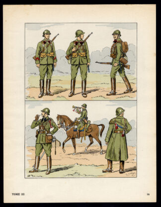 Antique Print-MILITARY-FRANCE-UNIFORM-FRENCH ARMY-pl. 98-Large-1965