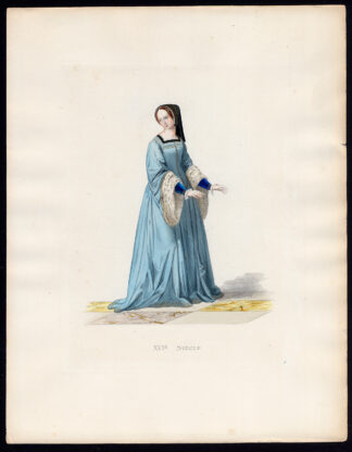 Antique Print-LADY-COURT-FRANCIS I-COSTUME-16TH C-8-Duplessis-Bonnard-1867