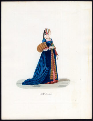 Antique Print-LADY-COURT-FRANCIS I-COSTUME-16TH C-10-Duplessis-Bonnard-1867