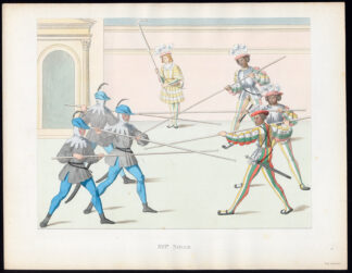 Antique Print-NUREMBERG-TOURNAMENT-COMBAT-16TH C-13-Duplessis-Bonnard-1867