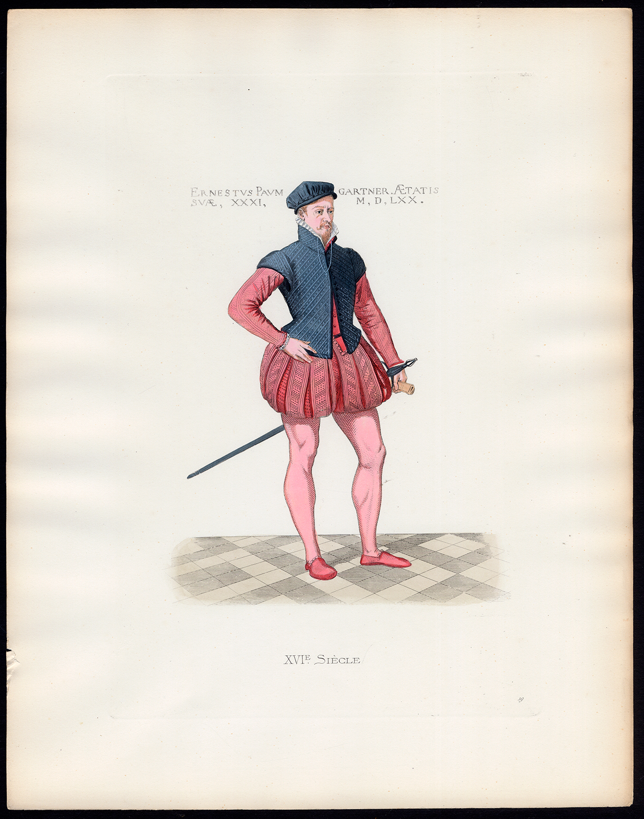 Jl24 416x529 Antique Print-ERNEST BAUMGARTNER-COSTUME-16TH C-19-Duplessis-Bonnard-1867