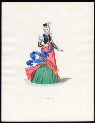 Antique Print-LADY-SWITZERLAND-COSTUME-16TH C-20-Duplessis-Bonnard-1867