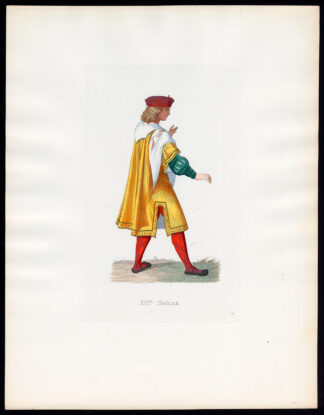 Antique Print-FRANCE-MERCHANT-COSTUME-16TH C-21-Duplessis-Bonnard-1867