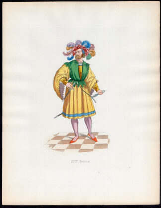 Antique Print-NUREMBERG-PARTICIAN-COSTUME-16TH C-23-Duplessis-Bonnard-1867